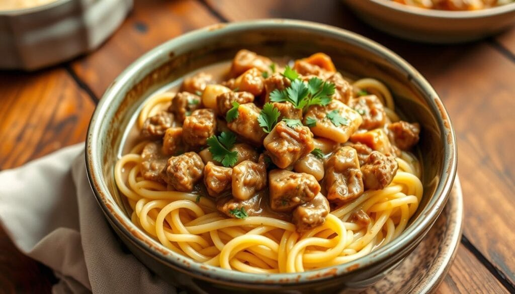 soy curl stroganoff soy curl stroganoff