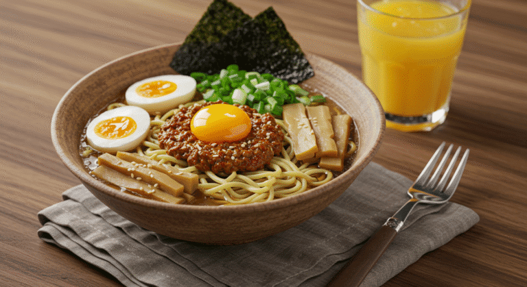 jammy eggs for ramen in a ceramic bowl