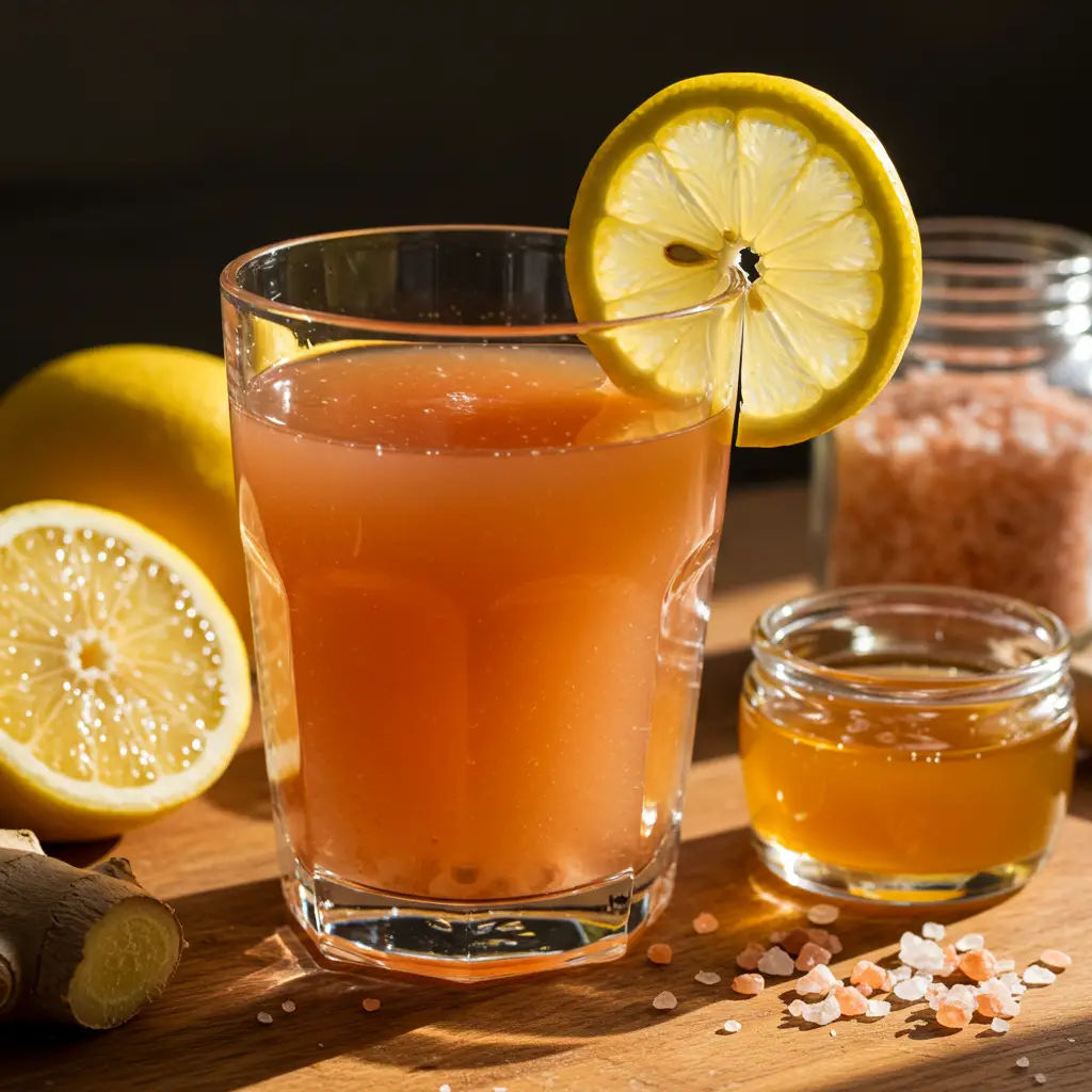 pink-salt-drink-wellness-ingredients-lemon-honey.webp Pink Salt Drink with lemon, honey, ginger, and Himalayan salt on wooden table – wellness morning ritual