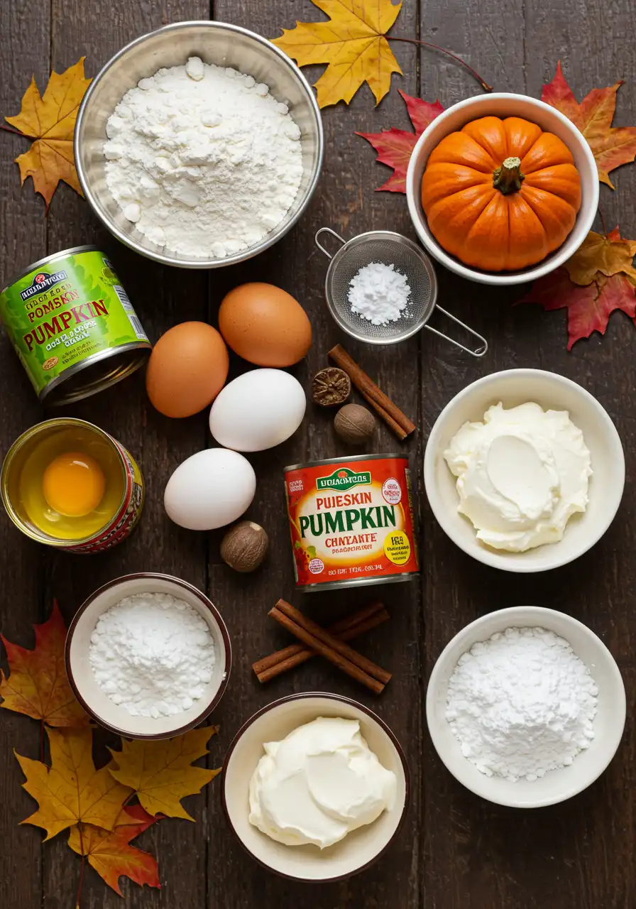 ingredients for pumpkin roll cake