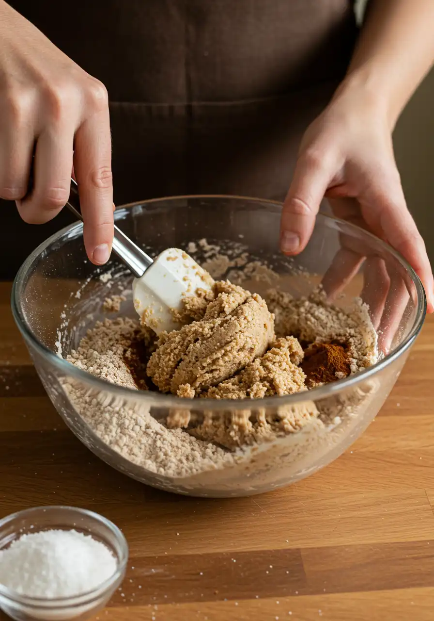 mixing-vegan-cookie-dough.webp Mixing vegan holiday cookie dough by hand