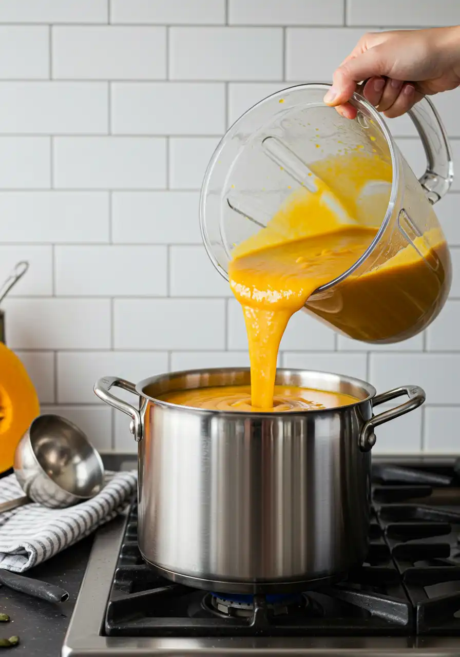 blending-creamy-pumpkin-soup.webp Blending smooth pumpkin soup for creamy texture