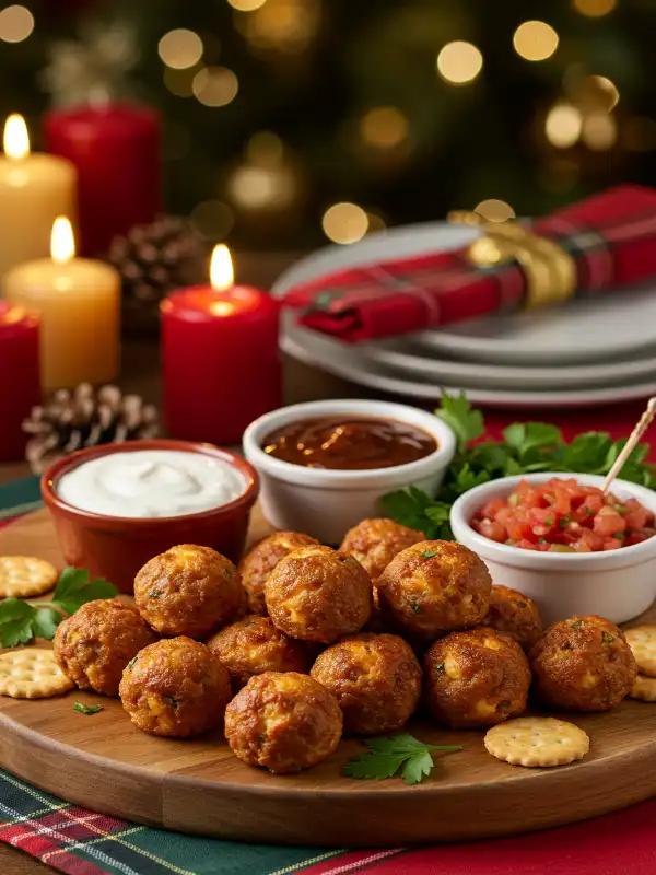 Rotel Cream Cheese Sausage Balls serving suggestion