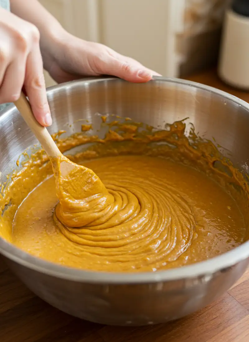 pumpkin-pancake-batter-mixing.webp Mixing pumpkin pancake batter in a bowl