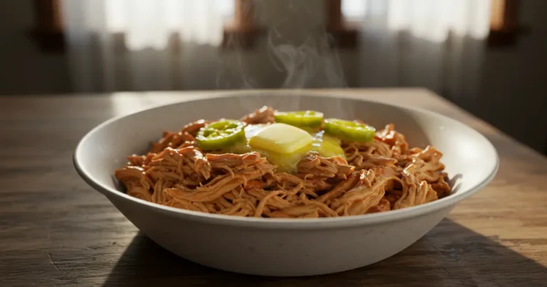 Ingredients for Mississippi Chicken arranged on a wooden table