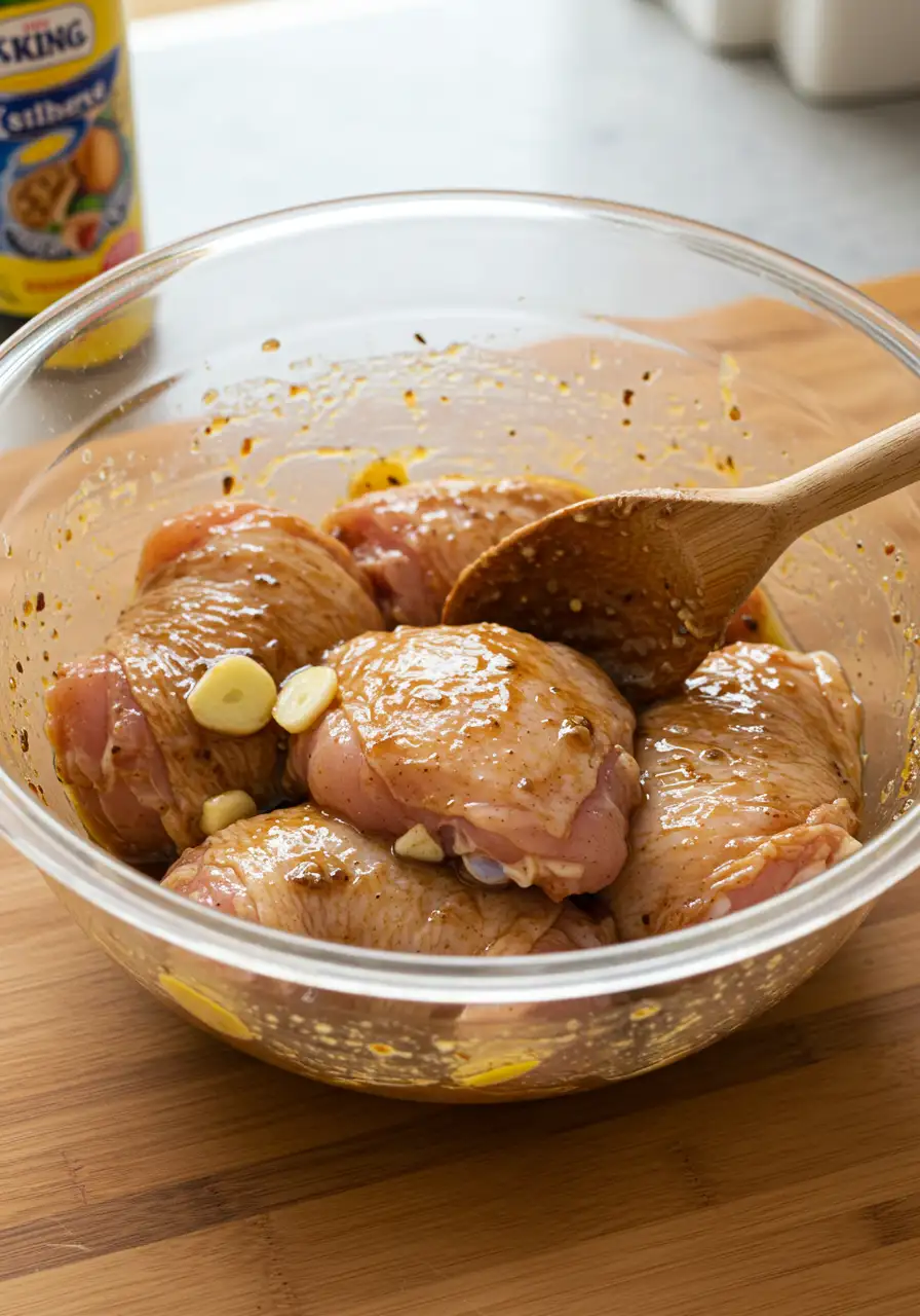 cinnamon-queen-chicken-marination.webp Chicken marinating in Moroccan-inspired spice blend for Cinnamon Queen Chicken