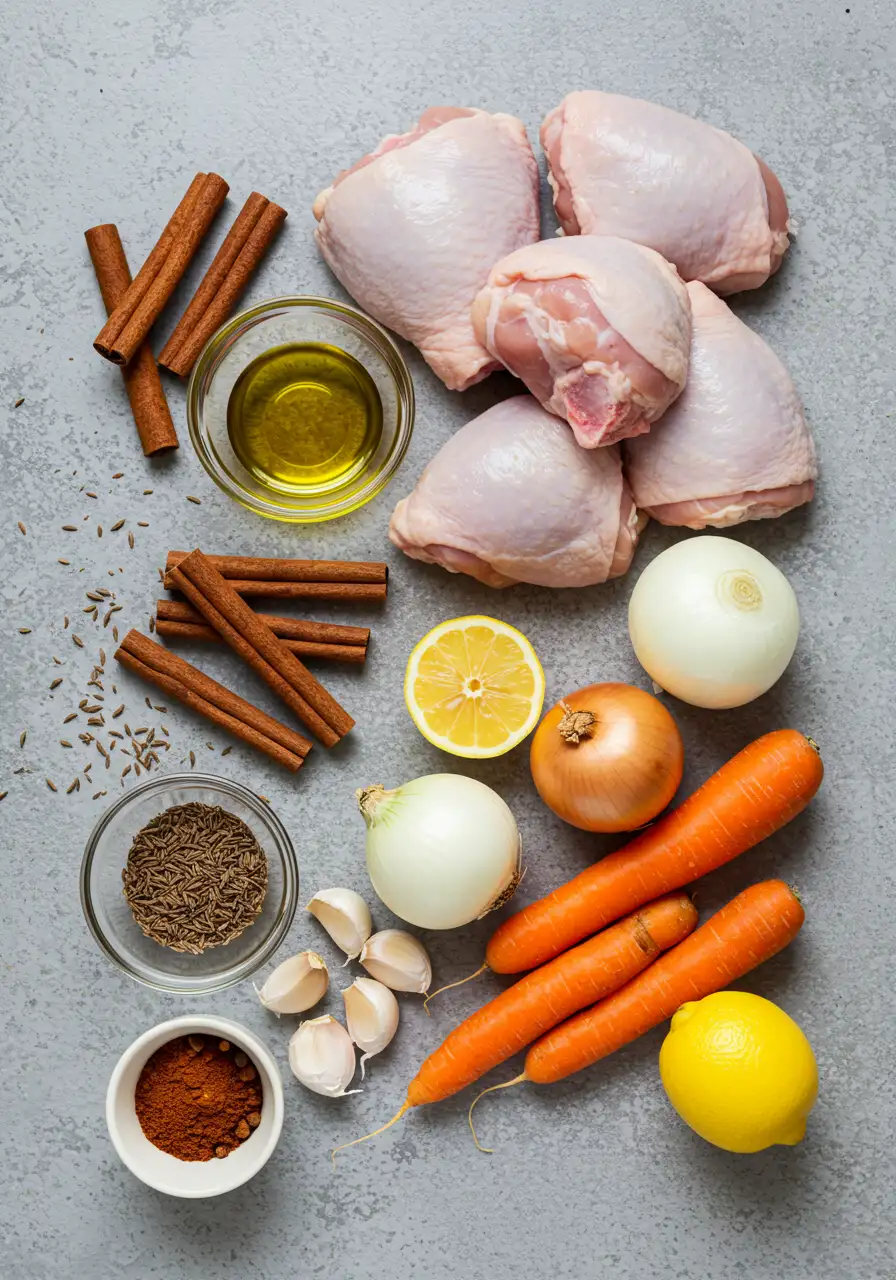 cinnamon-queen-chicken-ingredients.webp Chicken marinating in Moroccan-inspired spice blend for Cinnamon Queen Chicken