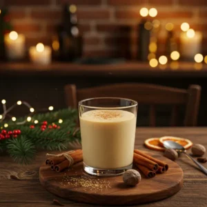 Recipe card for homemade eggnog