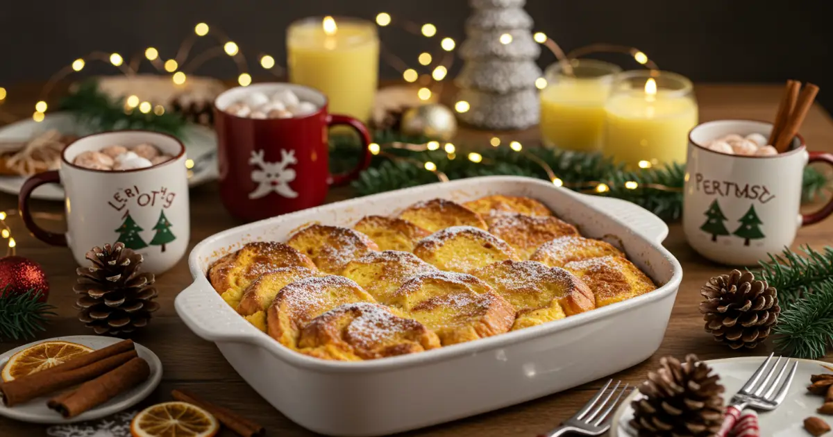 Eggnog French Toast Christmas Breakfast Bake