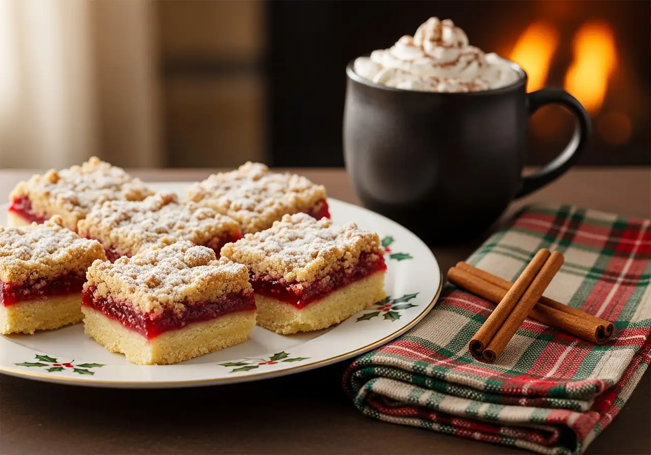 Christmas Cookie Bars sliced and served