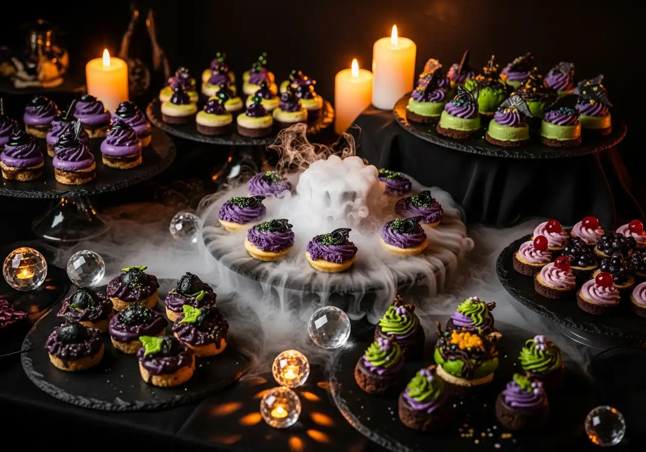 decorating a Halloween spellbook cake