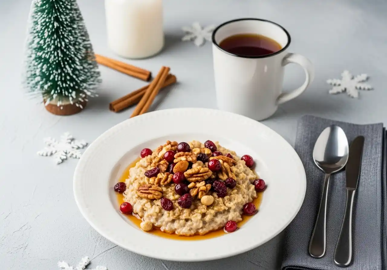 served-winter-oatmeal.webp Served bowl of winter oatmeal with cranberries and nuts